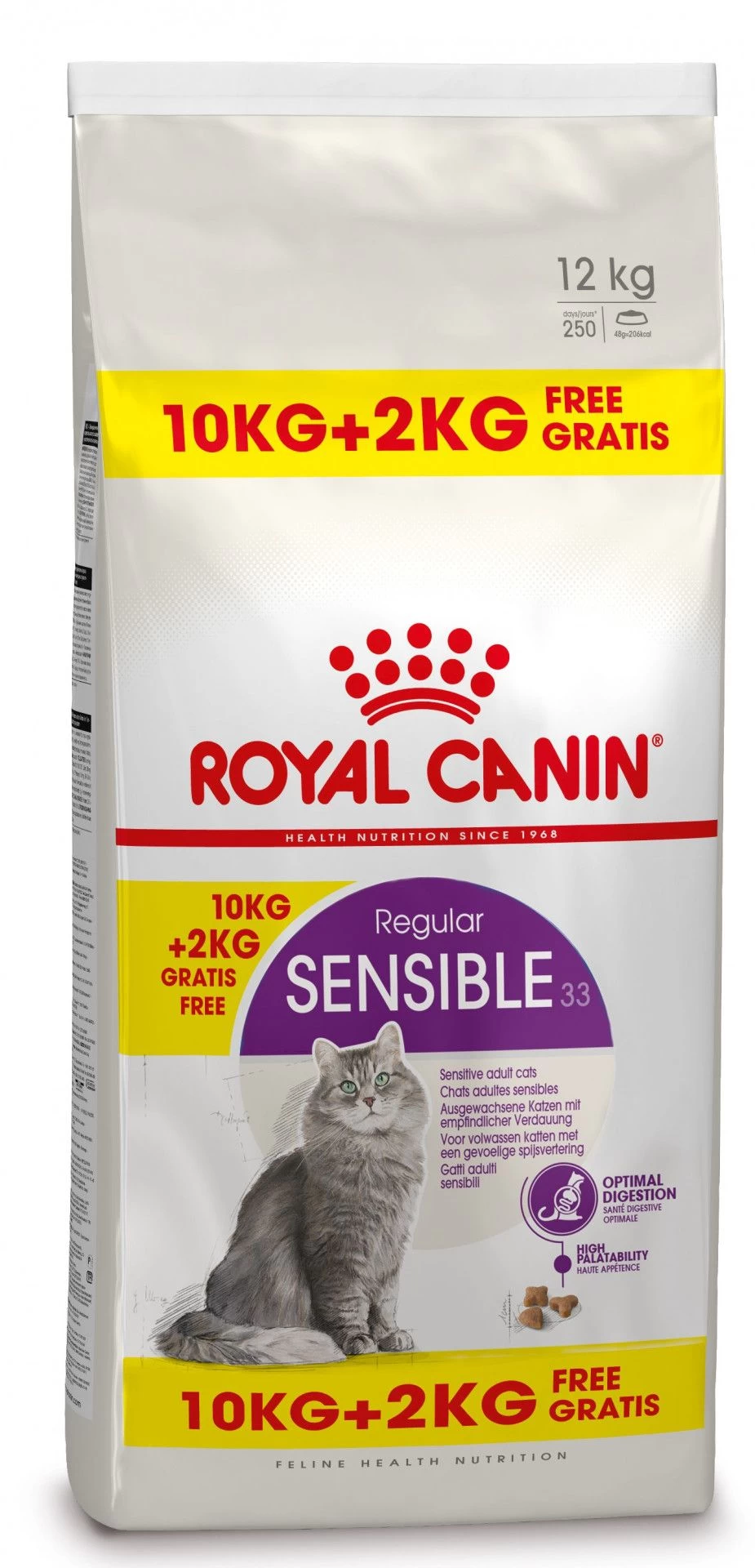 Royal Canin Sensible Kattenvoer 10kg + 2kg Gratis 1 Royal Canin Sensible Kattenvoer 10kg + 2kg Gratis