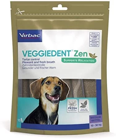 Virbac Veggiedent Zen Kauwstrips 10-30kg M 350G 1 Virbac Veggiedent Zen Kauwstrips 10-30kg M 350G