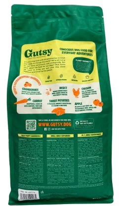 Gutsy Chicken Munchies Puppy 2kg -Huisdierbenodigdheden Winkel Gutsy Chicken Munchies Puppy Achterkant Zak